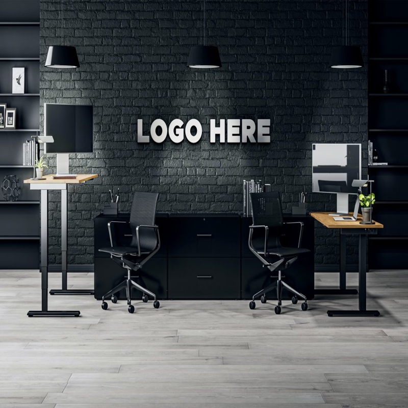 فایل موکاپ لوگو تیره - Dark Office Logo Mockup