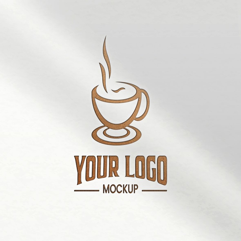 فایل قالب قابل ویرایش افکت متن برجسته psd با بافت کاغذ کاردستی - Debossed text effect psd editable template craft paper texture