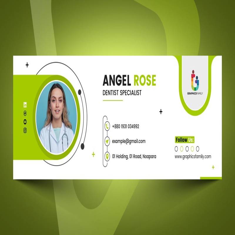 فایل طراحی امضای ایمیل دندانپزشک - Dentist Email Signature Design