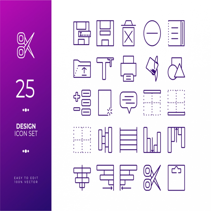 فایل مجموعه آیکون‌های طراحی - Design Icon Set