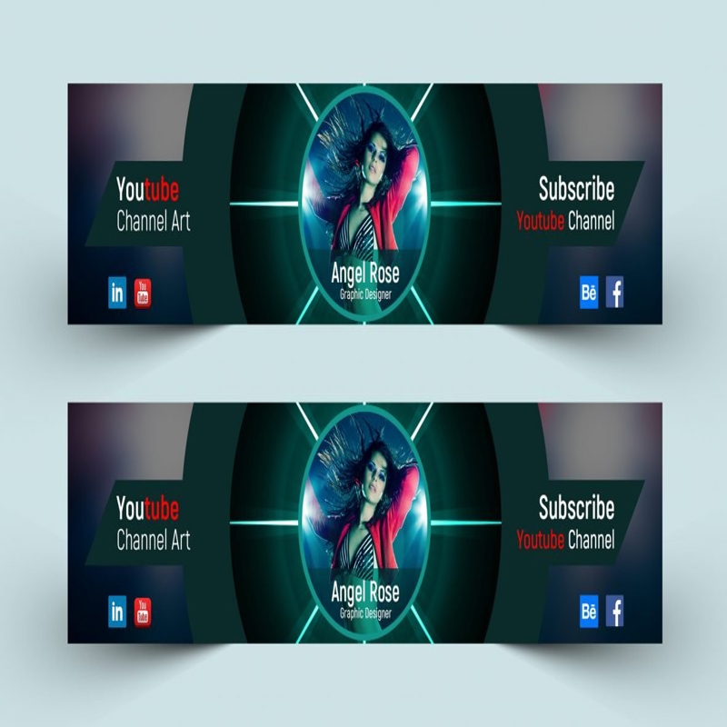 فایل وکتور جلد YouTube Videoblogger طراح - Designer Videoblogger YouTube Cover Vector