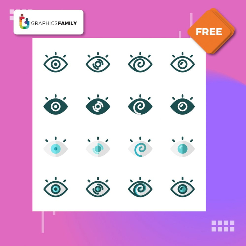 فایل مجموعه آیکون‌های چشم‌های مختلف - Different eyes icon collection