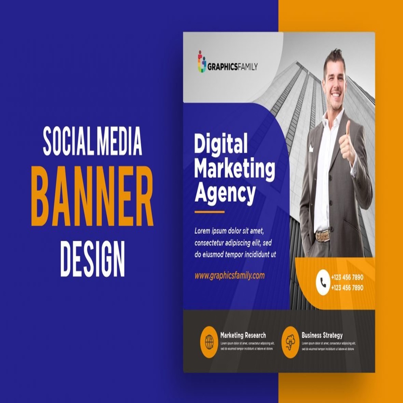 فایل الگوی بنر رسانه‌های اجتماعی آژانس دیجیتال - Digital Agency Social Media Banner Template