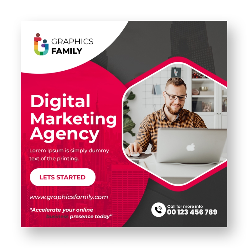 فایل قالب طراحی پست اینستاگرام و رسانه‌های اجتماعی شرکت دیجیتال - Digital Company Instagram Post and Social Media Design Template