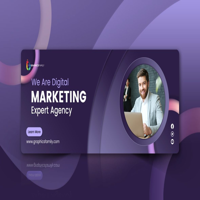 فایل طراحی عکس کاور فیسبوک حرفه ای برای آژانس بازاریابی دیجیتال - Digital Marketing Agency Professional Facebook Cover Photo Design