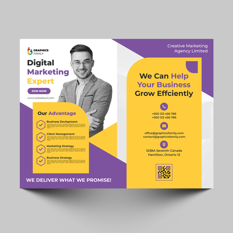فایل قالب بروشور بازاریابی دیجیتال - Digital Marketing Brochure Template