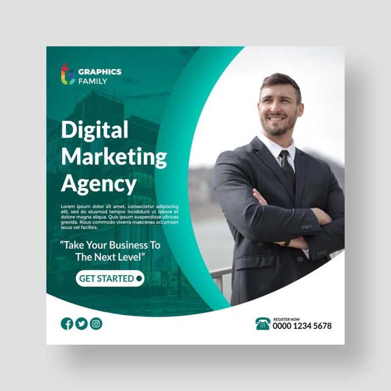 فایل الگوی طراحی پست اینستاگرام و رسانه‌های اجتماعی دیجیتال مارکتینگ - Digital Marketing Instagram and Social Media Post Design Template