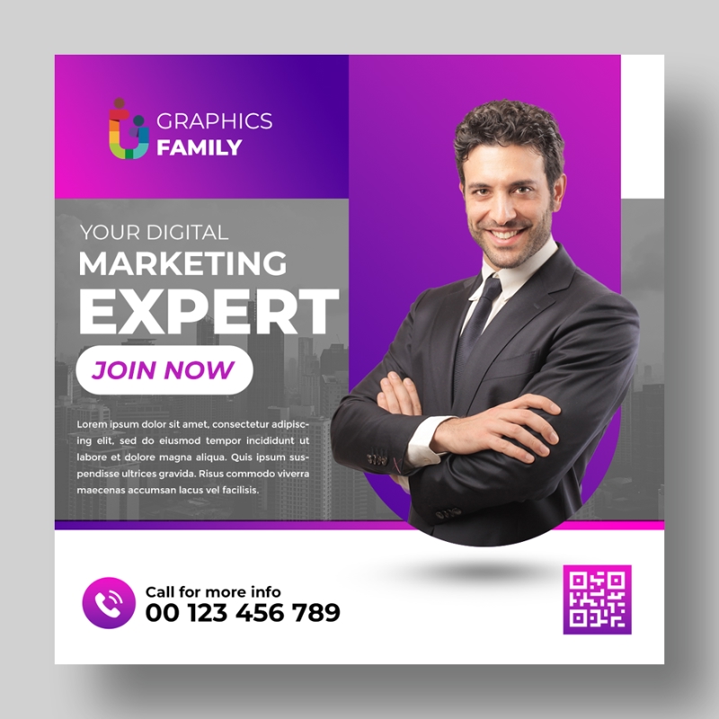 فایل طراحی قالب پست اینستاگرام و شبکه‌های اجتماعی دیجیتال مارکتینگ - Digital Marketing Instagram Post and Social Media Template Design