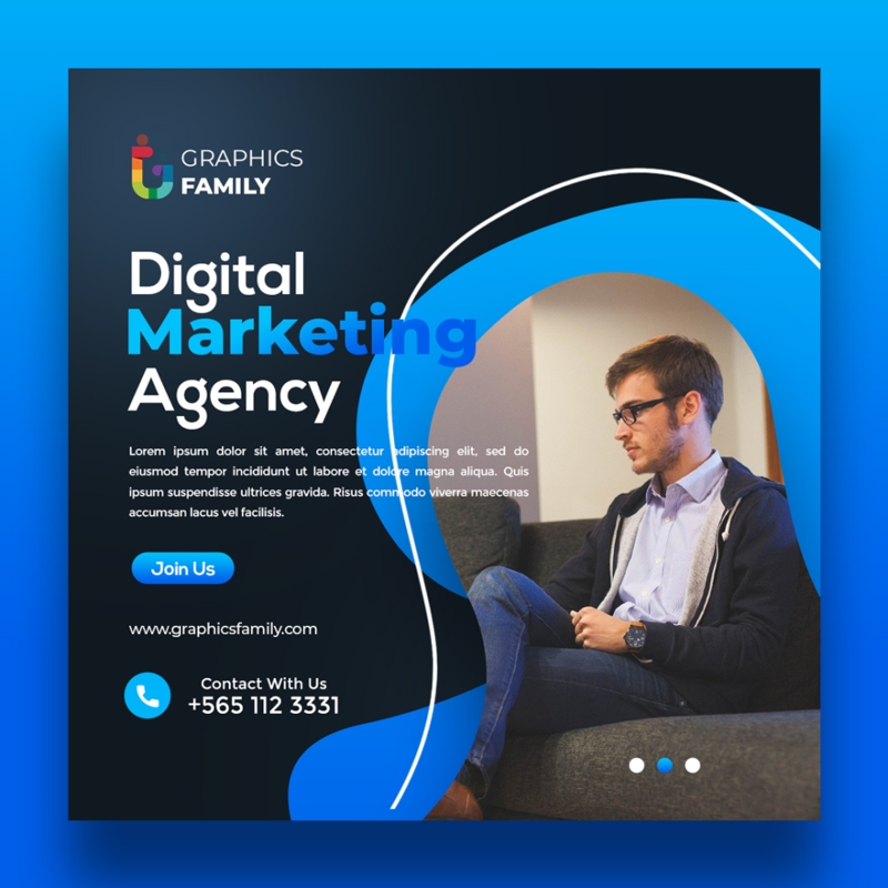 فایل قالب پست اینستاگرام و رسانه‌های اجتماعی بازاریابی دیجیتال - Digital marketing social media and Instagram post template