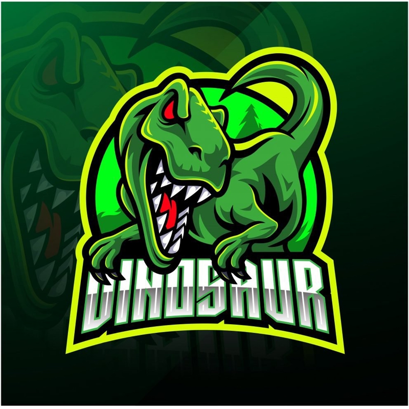 فایل لوگوی نماد ورزش‌های الکترونیکی دایناسور - Dinosaur Esports Mascot Logo