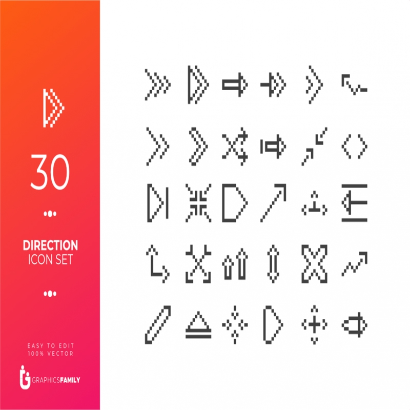 فایل مجموعه آیکون‌های جهت - Direction Icon Set