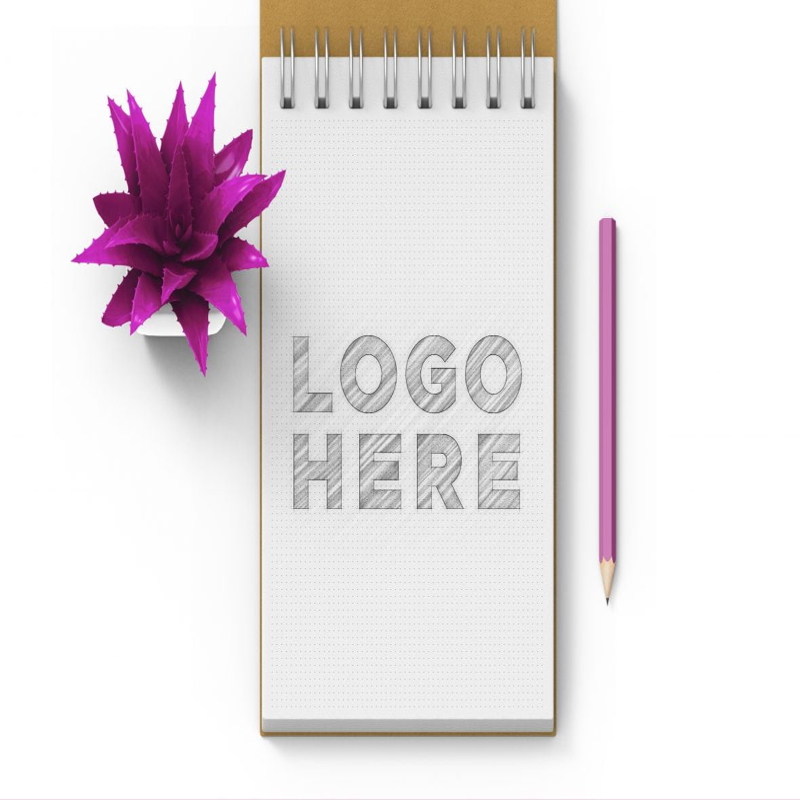 Dotted Sketchbook  Logo Mockup - Dotted Sketchbook  Logo Mockup