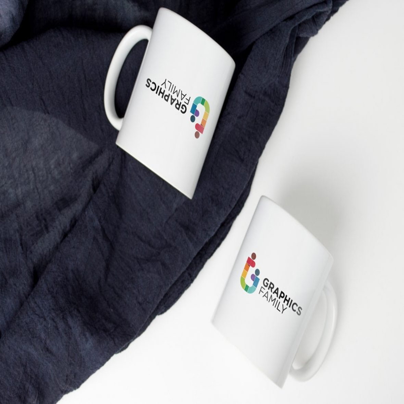 فایل موکاپ لوگو دو فنجان - Dual Cup Logo Mockup