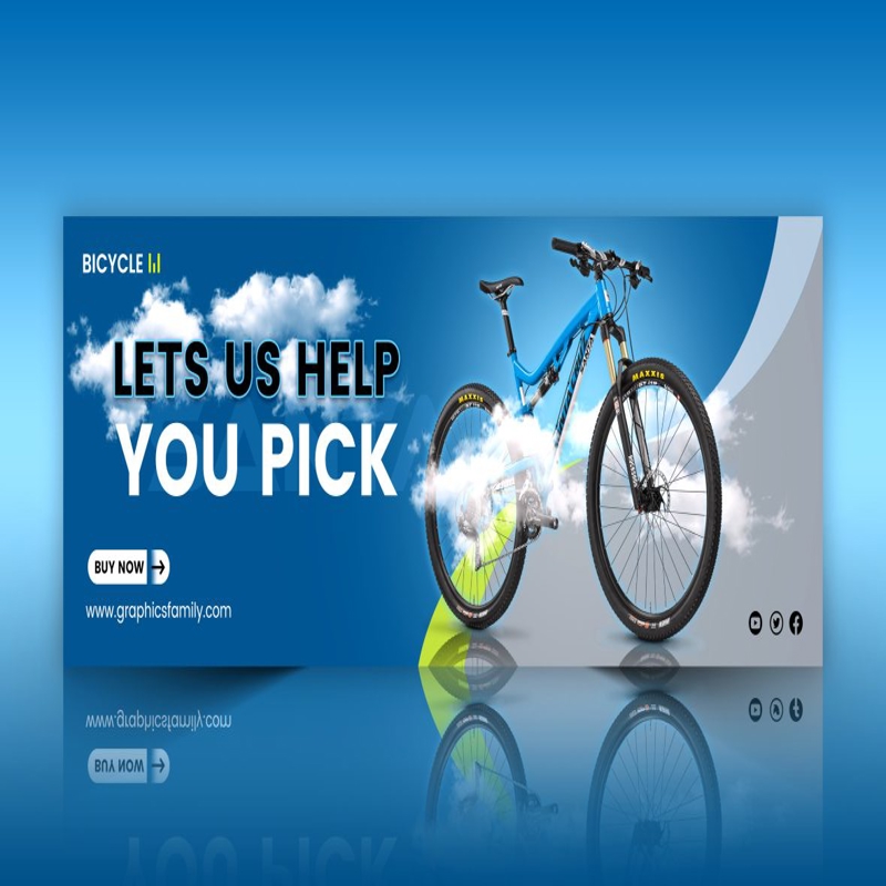 فایل طراحی بنر دوچرخه برای تجارت الکترونیک - E-Commerce Bicycle Banner Design
