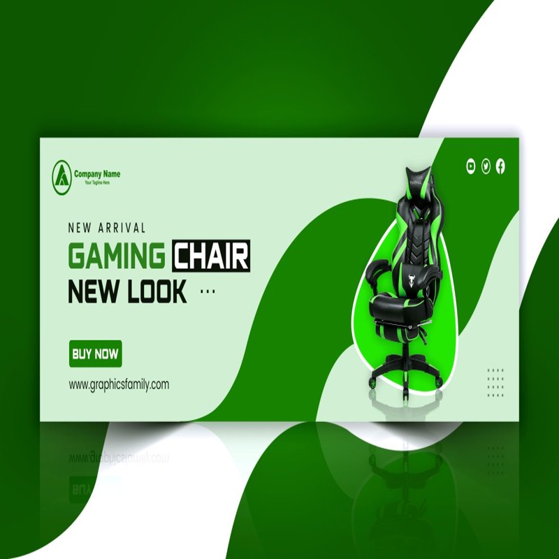 فایل طراحی بنر محصولات تجارت الکترونیک با رنگ‌های سبز - E-commerce Product Banner Design with Green Colors