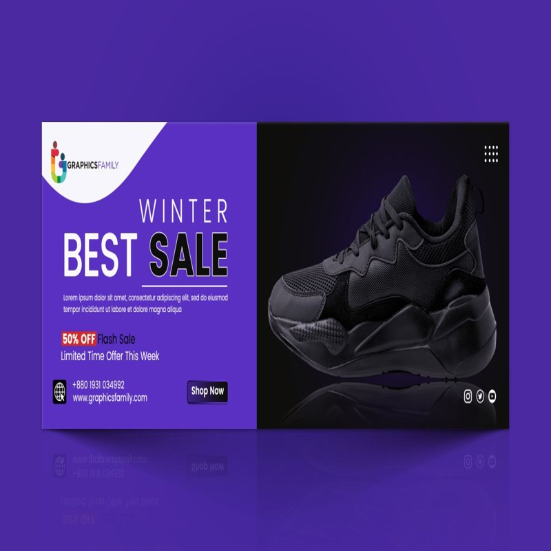 فایل طراحی کاور فیسبوک محصول تجارت الکترونیک - E-Commerce Product Facebook Cover Design