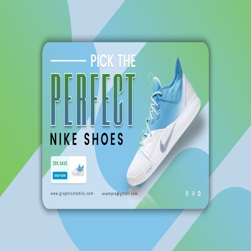 فایل طراحی بنر تبلیغاتی وب‌سایت کفش‌های تجارت الکترونیک - Ecommerce Shoes Website Banner Ad Design