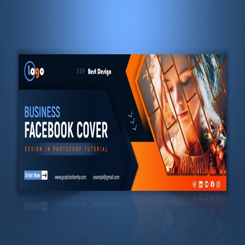 فایل قالب طراحی کاور فیسبوک تجاری قابل ویرایش در فتوشاپ - Editable Business Facebook Cover Design Template in Photoshop