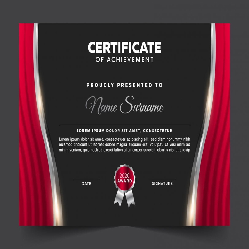 فایل الگوی گواهی قابل ویرایش - Editable Certificate Template