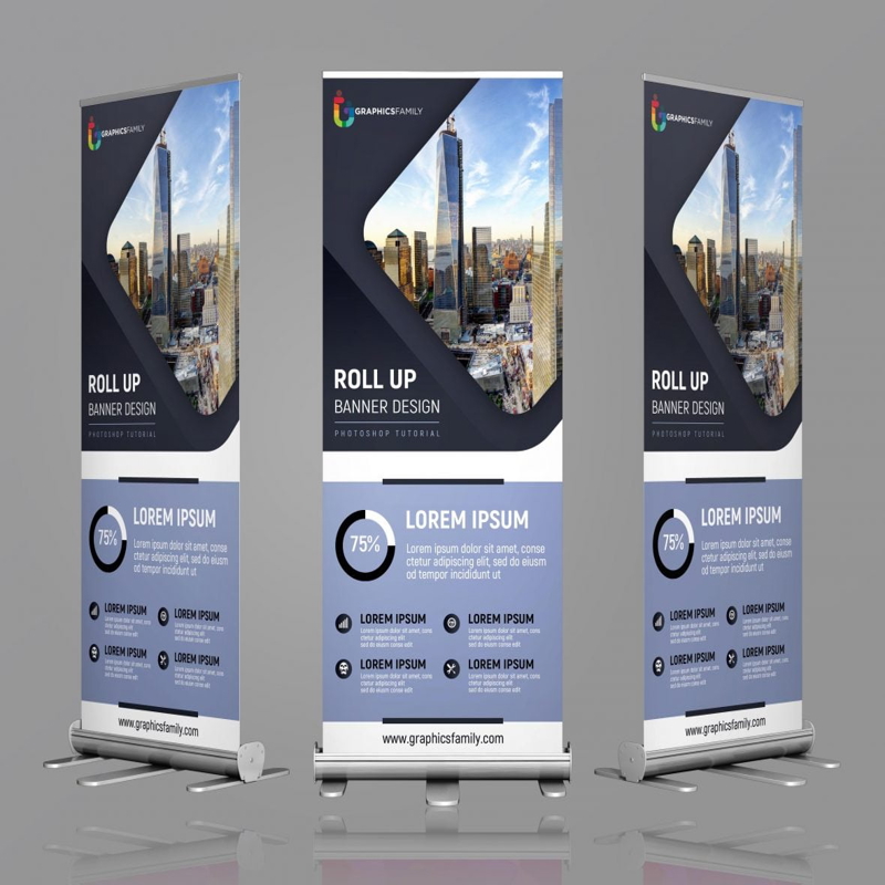 فایل طرح بنر رول آپ شرکتی قابل ویرایش - Editable Company Roll-up Banner Design