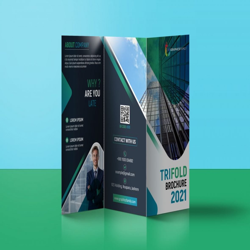فایل قالب طراحی بروشور سه لت قابل ویرایش شرکت - Editable Company Trifold Brochure Design Template