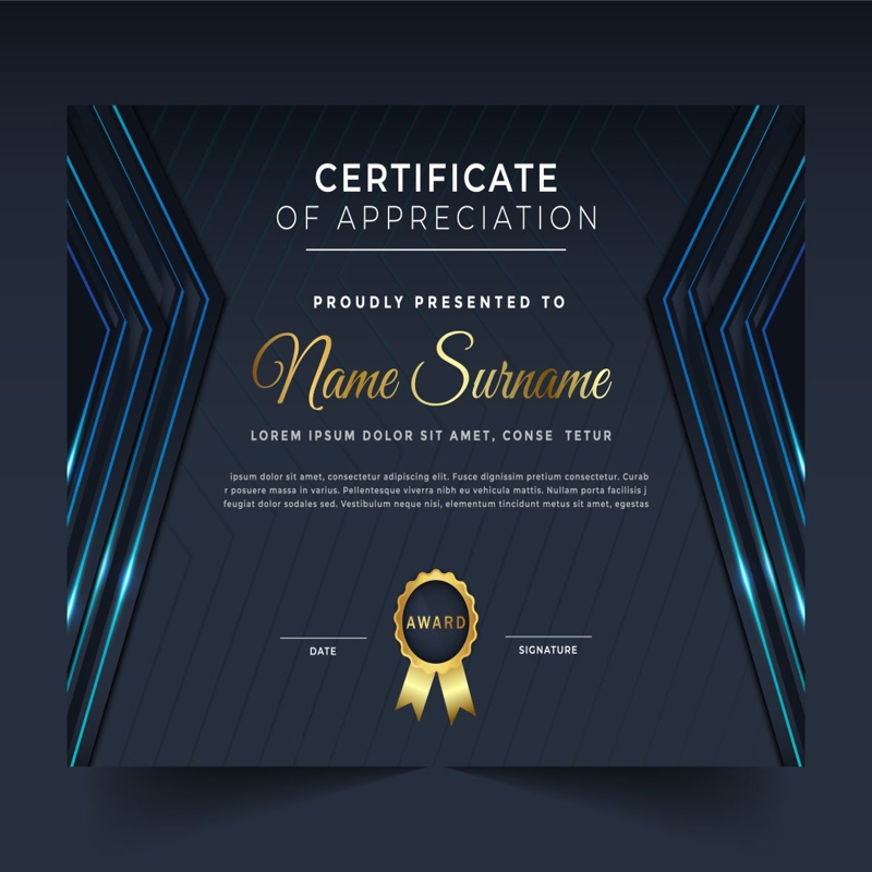 فایل الگوی گواهی زیبا و قابل ویرایش - Editable Elegant Certificate Template