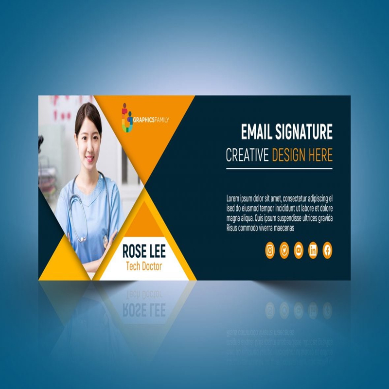 فایل طراحی امضای ایمیل قابل ویرایش در فتوشاپ - Editable Email Signature Design in Photoshop