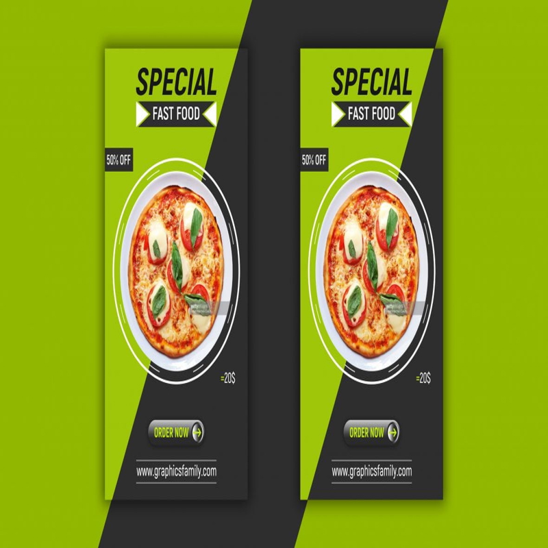 فایل طراحی استوری اینستاگرام غذا قابل ویرایش - Editable Food Instagram Story Design