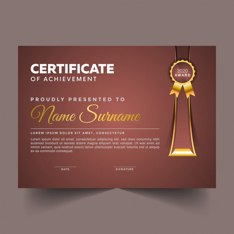 فایل طرح گواهی چشم انداز قابل ویرایش - Editable Landscape Certificate Design