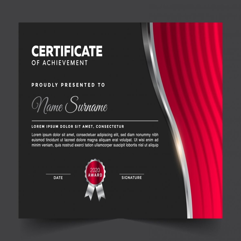 فایل الگوی گواهی مدرن منظره قابل ویرایش - Editable Landscape Modern Certificate Template