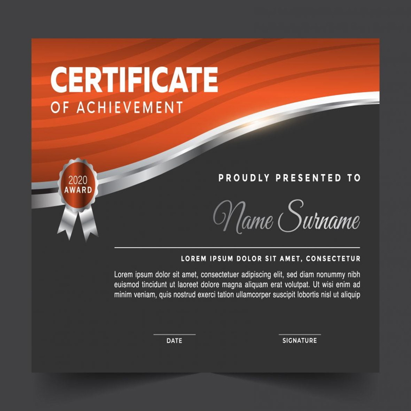 فایل الگوی وکتور گواهینامه مدرن قابل ویرایش - Editable Modern Certificate Vector Template