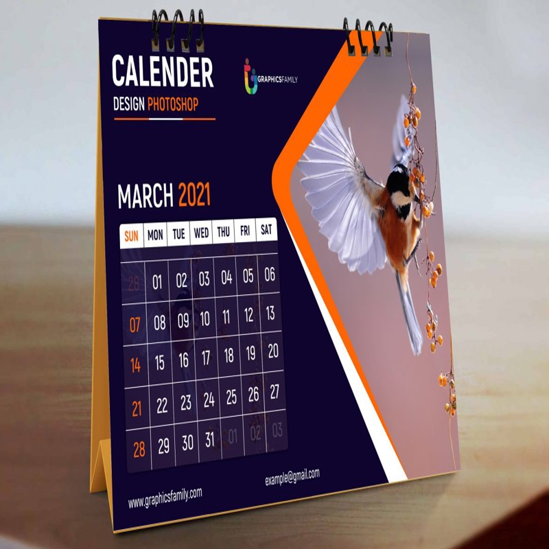فایل قالب طراحی تقویم فتوشاپ قابل ویرایش - Editable Photoshop Calendar Design Template
