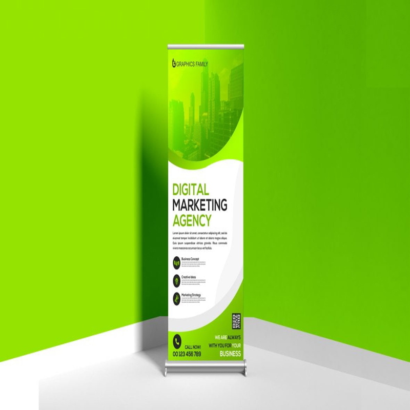 فایل طرح بنر رول آپ قابل ویرایش فتوشاپ - Editable Photoshop Roll Up Banner Design