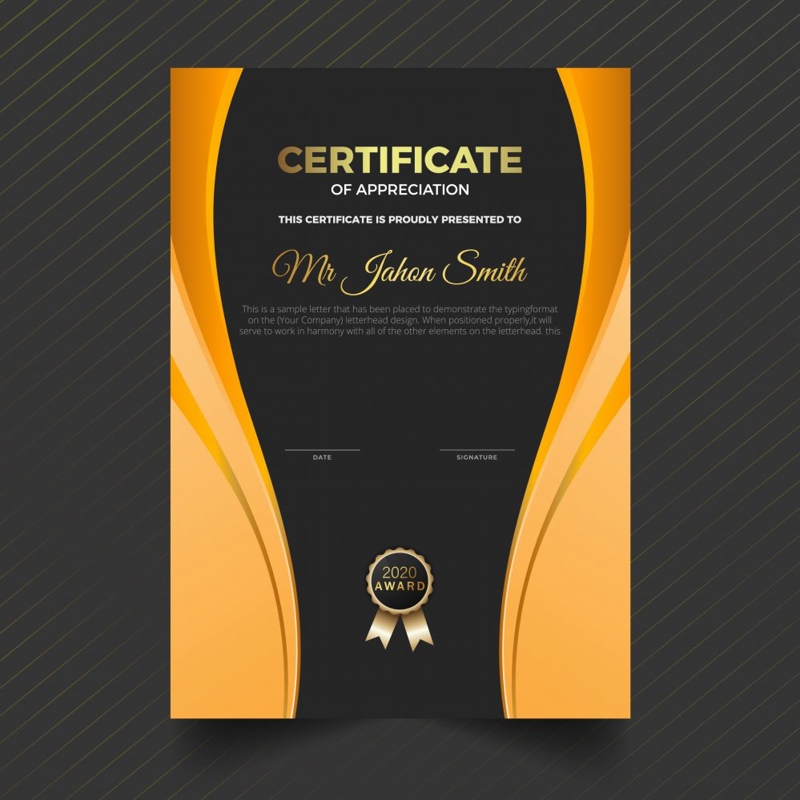 فایل الگوی تقدیرنامه پرتره قابل ویرایش - Editable Portrait Certificate of Appreciation Template