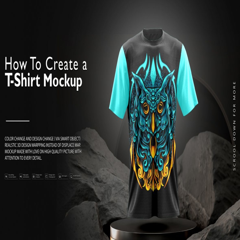 فایل موکاپ تی‌شرت PSD قابل ویرایش - Editable T-Shirt PSD Mockup