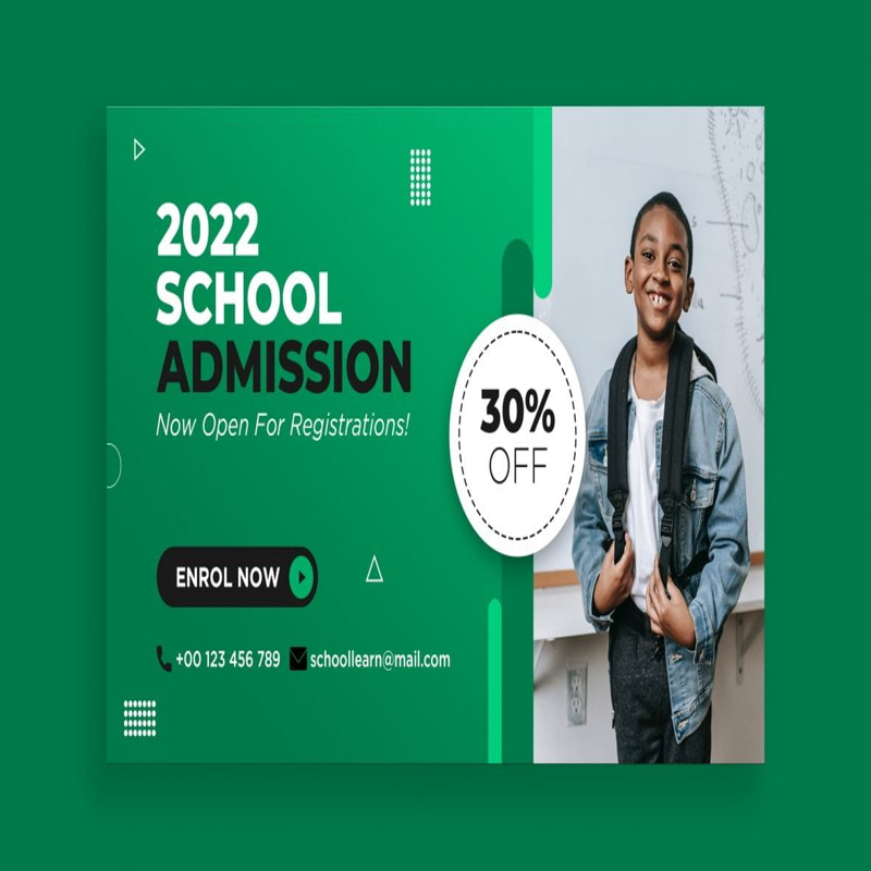 فایل الگوی بنر پذیرش مدرسه آموزشی - Educational School Admission Banner Template