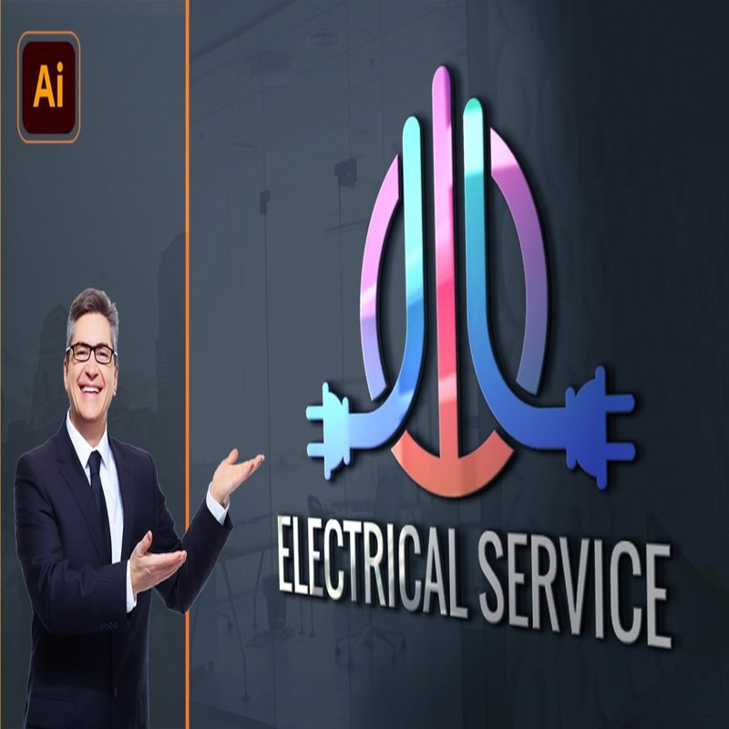 فایل طراحی لوگو خدمات برق - Electrical Services Logo Design Template
