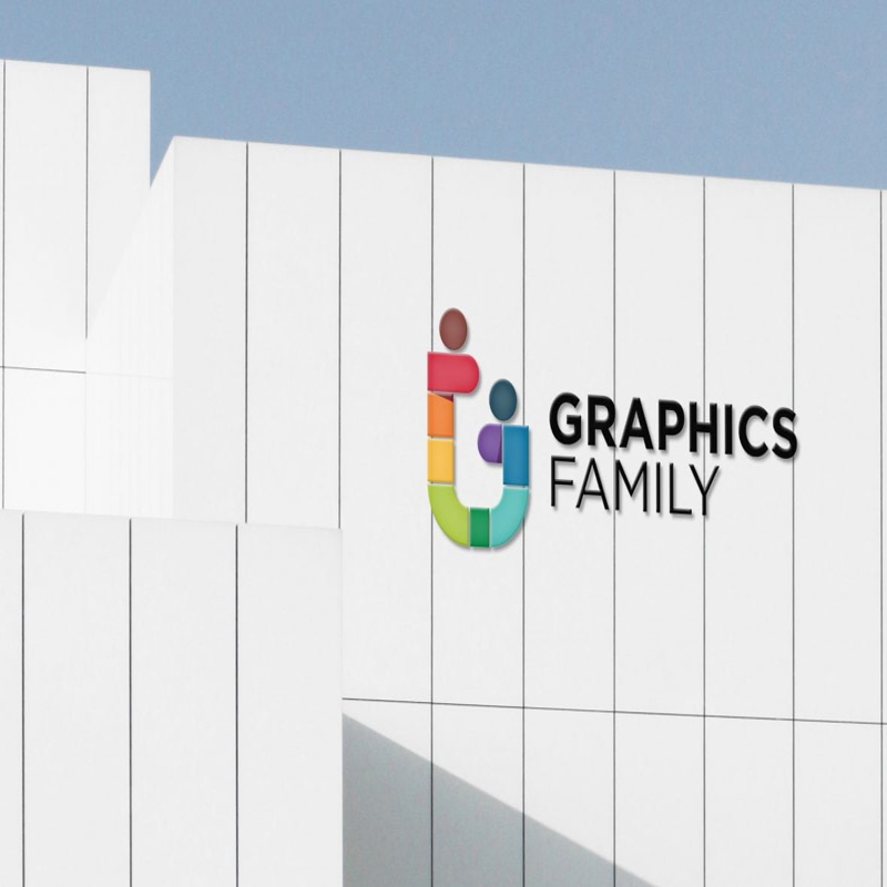 فایل موکاپ لوگو ساختمان تجاری زیبا - Elegant Business Building Logo Mockup