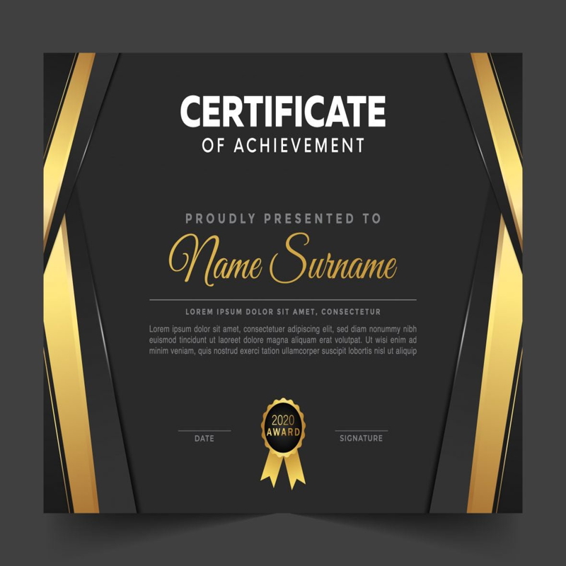 فایل مفهوم الگوی گواهی زیبا - Elegant certificate template concept