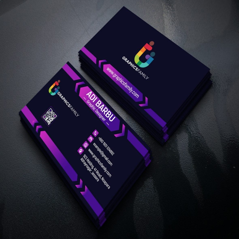 فایل طراحی کارت ویزیت تیره زیبا - Elegant Dark Business Card Design