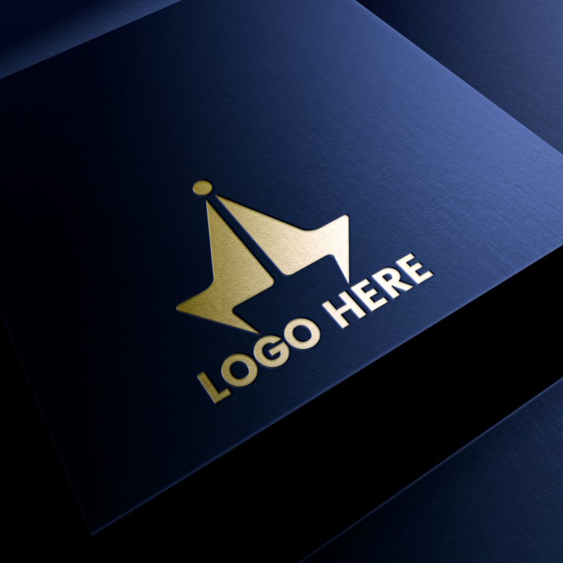 فایل موکاپ لوگوی برند طلایی جعبه سیاه لوکس و زیبا - Elegant luxurious black box golden brand logo mockup