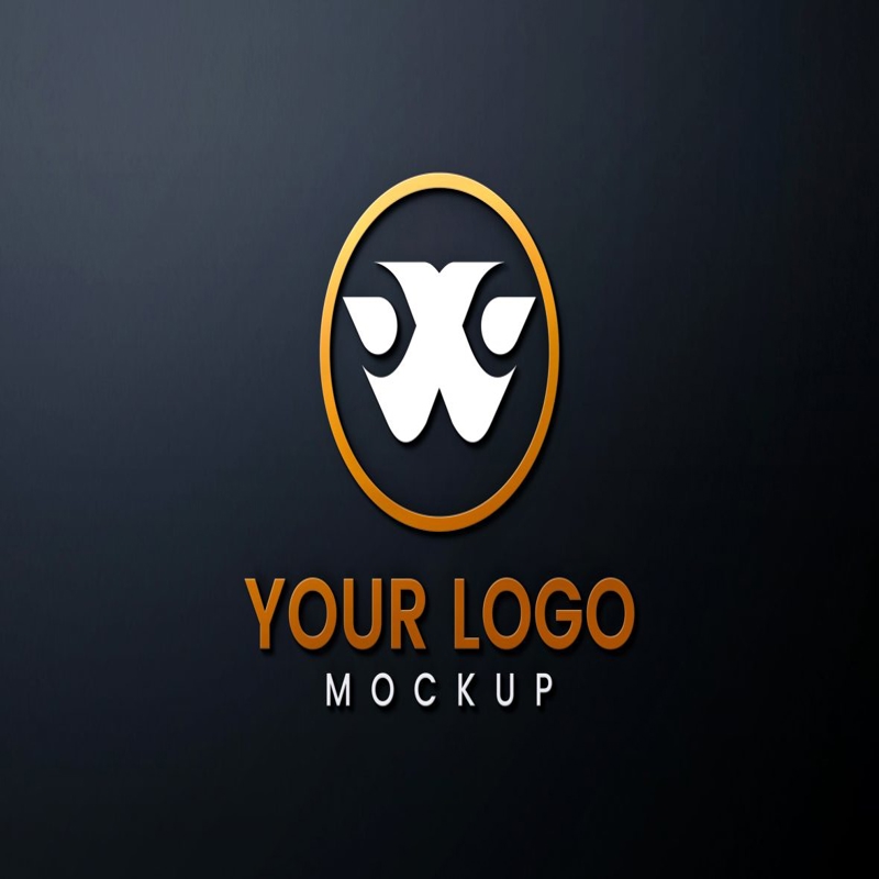 فایل موکاپ لوگو مینیمالیستی زیبا در پس زمینه تیره - Elegant minimalist Logo Mockup on Dark Background