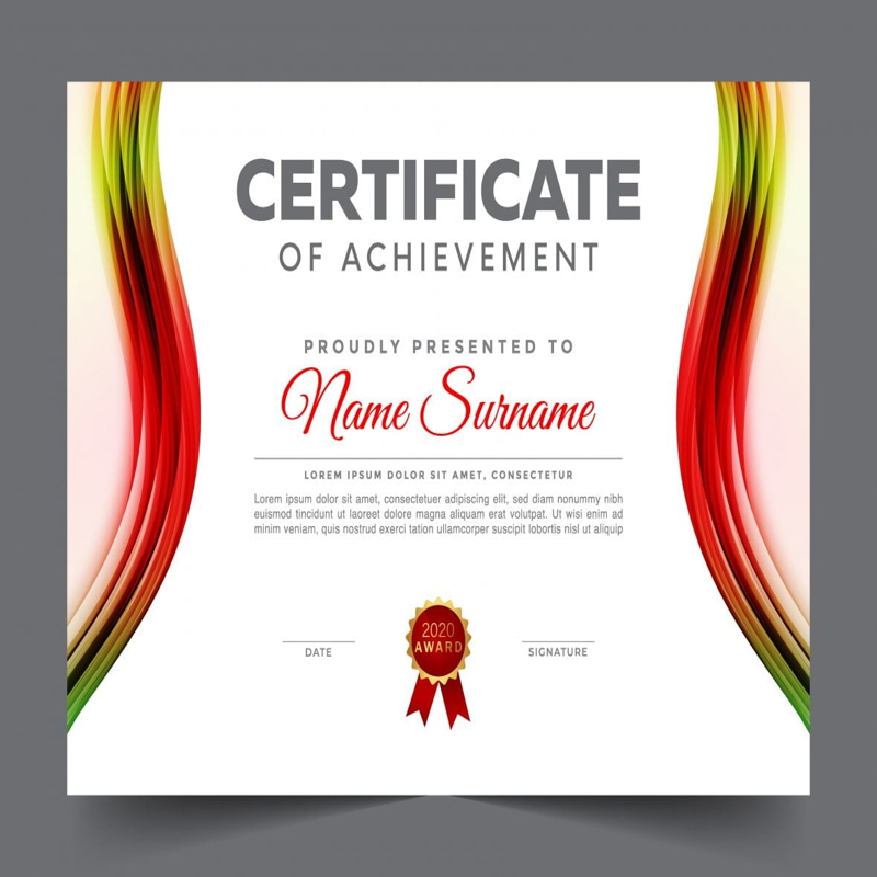 فایل گواهی سفید زیبا - Elegant White Certificate