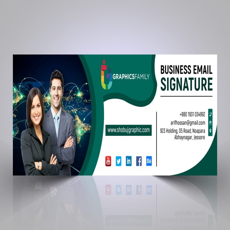 فایل طراحی امضای ایمیل به سبک تخت - Psd - Email Signature Design in Flat Style – Psd