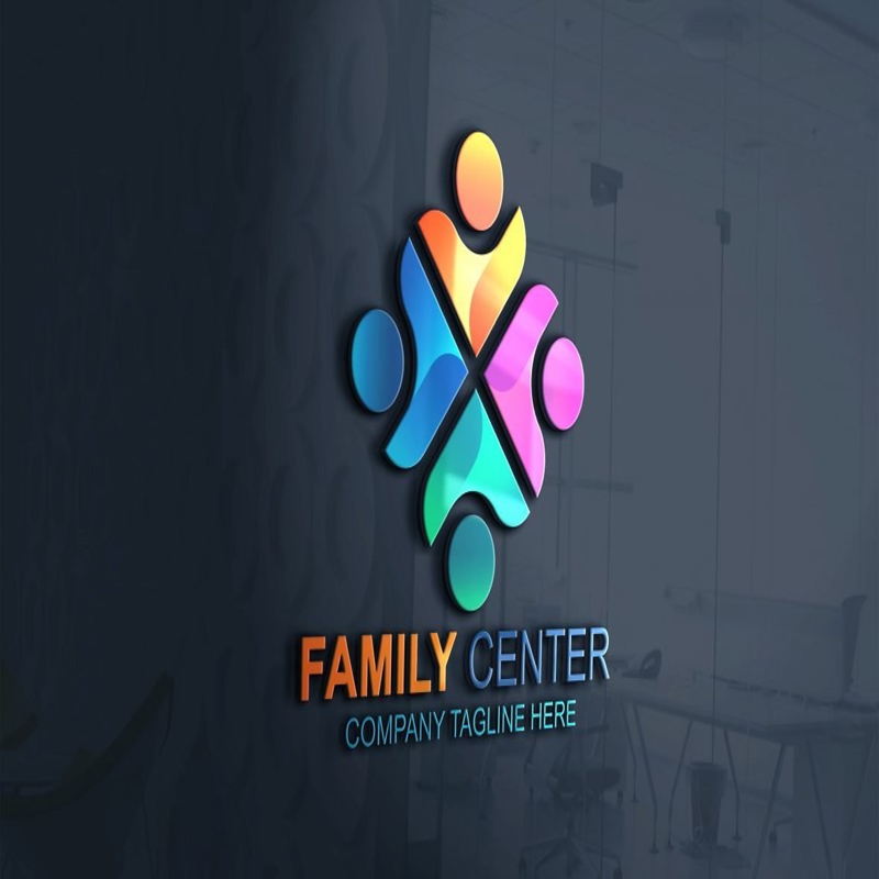 فایل الگوی وکتور لوگوی خانواده - Family Logo Vector Template