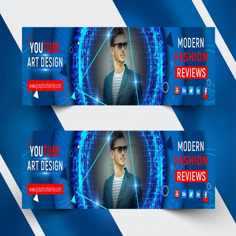 فایل الگوی طراحی هنری کانال یوتیوب اینفلوئنسر مد - Fashion Influencer YouTube Channel Art Design Template