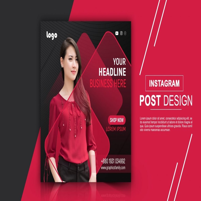 فایل قالب پست اینستاگرام مد و فشن PSD - Fashion Instagram Post Template PSD