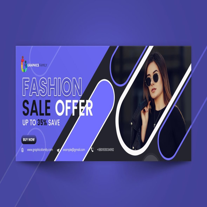 فایل الگوی طراحی جلد فیسبوک حراج مد - Fashion Sale Facebook Cover Design Template
