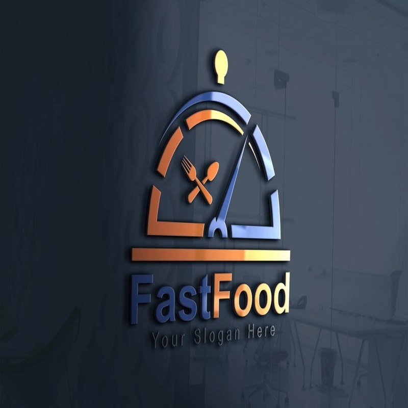 فایل طرح لایه باز لوگو رستوران فست فود (PSD) - Fast Food Logo Design Template PSD