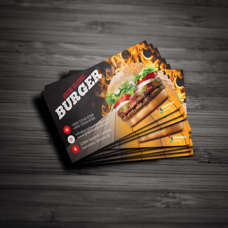 فایل مدل کارت ویزیت صاحب رستوران و فست فود - Fast-Food&Restaurant Owner Business Card Model